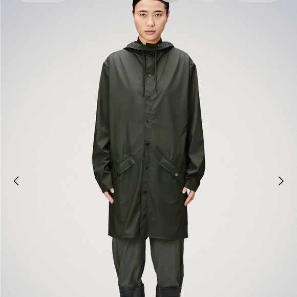 Rains Jackets & Blazers - NWT RAINS Long Jacket in Evergreen Size XS